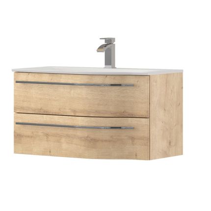Puris Swing Waschtischunterschrank mit Waschtisch 90 cm Variante links