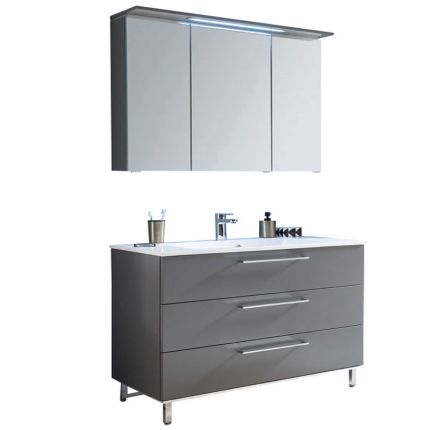 Puris Quada Badmöbel Set 2-3 -102 cm, Spiegelschrank Gesimsboden