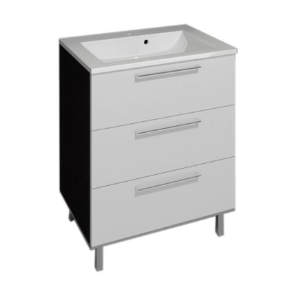Puris Quada Mineralguss-Waschtisch und Waschtischunterschrank 70 cm