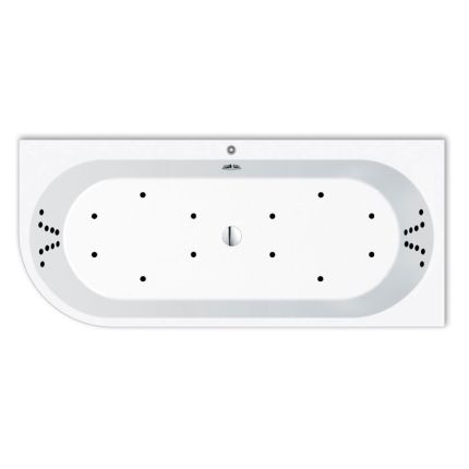 Repabad Livorno 180 x 80 cm, oval F links, mit Aqua-Comfort