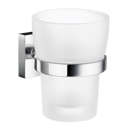 Smedbo HOUSE Zahnputzbecherhalter mit mattem Glas