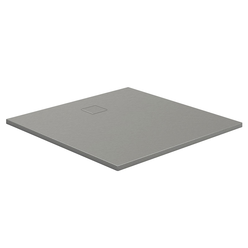 HSK Duschwanne Quadrat-Duschwanne Steinoptik 90 x 90 cm - superflach, Marmor-Polymer - Farbe wählbar, inkl. Ablaufgarnitur