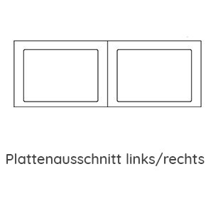Ausschnitt Waschtischplatte: 1426 mm - links und rechts für Málaga - Korpusmaterial