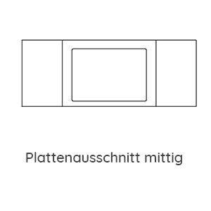 Ausschnitt Waschtischplatte: 1226 mm - mittig für Málaga - Korpusmaterial