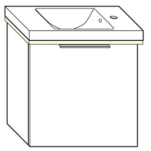 Ausführung Waschtisch mit Unterschrank: 53 cm, aus Keramik, inkl. Waschtisch-Beleuchtung