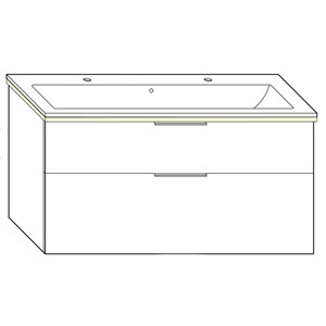 Waschtisch-Beleuchtung: LED - 14,7 Watt, mit Schalter, dimmbar