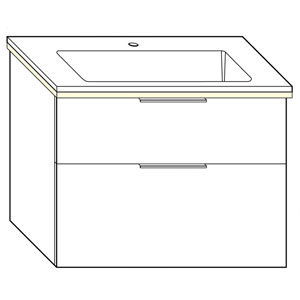 Ausführung Waschtisch mit Unterschrank: 82 cm, aus Mineralguss, inkl. Waschtisch-Beleuchtung