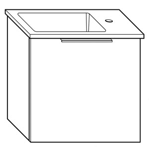 Ausführung Waschtisch mit Unterschrank: 52 cm, aus Mineralguss