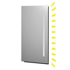 Ausführung Flächenspiegel: Vertikales LED-Lichtfeld rechts