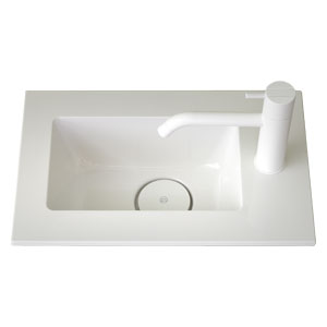 Ausführung Waschtisch mit Unterschrank: Beckenmulde links, Türanschlag rechts