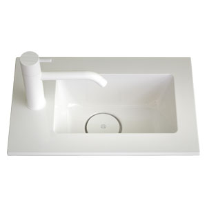 Ausführung Waschtisch mit Unterschrank: Beckenmulde rechts, Türanschlag links