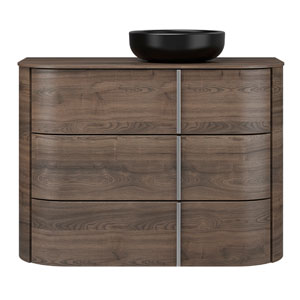 Ausführung Waschtisch mit Unterschrank: Keramik-Aufsatzbecken rechts