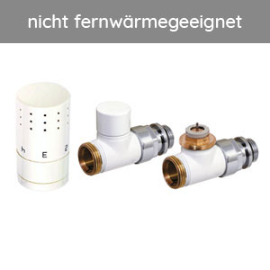 Montage-Set: Thermostatventil-Set Durchgangsform, Weiß