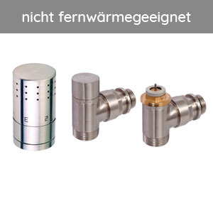 Montage-Set: Thermostatventil-Set Eckform, Edelstahl
