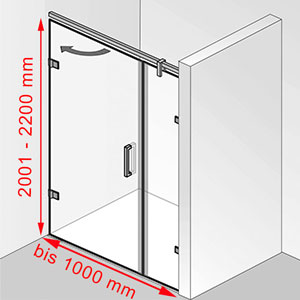 Breite / Höhe: bis 1000 mm / 2001 - 2200 mm