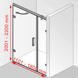 Breite / Höhe: 1101 - 1800 mm / 2001 - 2200 mm