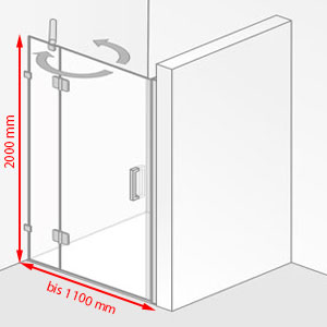 Breite / Höhe: bis 1100 mm / 2000 mm