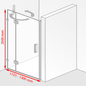 Breite / Höhe: 1101 - 1300 mm / 2000 mm