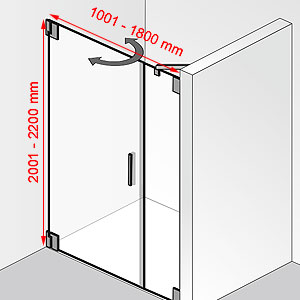 Breite / Höhe: 1001 - 1800 mm / 2001 - 2200 mm