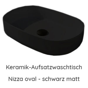 Waschtisch-Typ: Nizza oval - schwarz matt