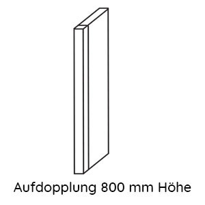 Seitenaufdopplung: 800  mm Höhe - 160 mm Tiefe