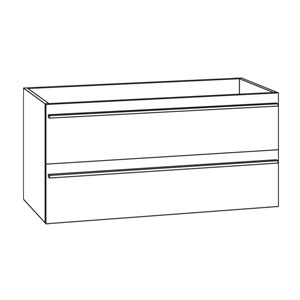 Waschtischunterschrank: 2 Auszüge, Siphonausschnitt links