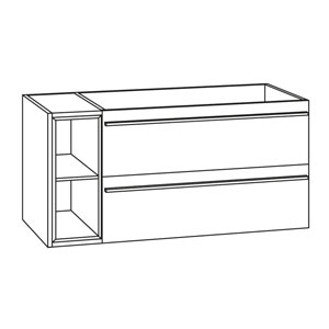 Waschtischunterschrank: 2 Auszüge, Einschubregal links