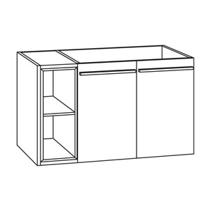 Waschtischunterschrank: 2 Türen, Einschubregal links