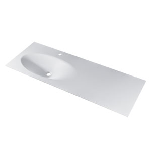 Waschtisch-Typ / -Farbe: Krion-Waschtisch - Breite: 133 cm Links