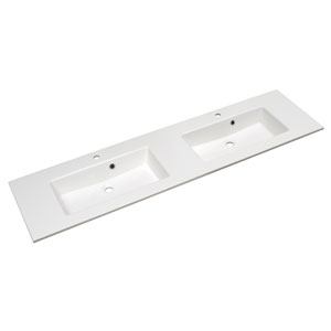 Waschtisch-Typ / -Farbe: Mineralmarmor-Doppelwaschtisch - Breite: 183 cm