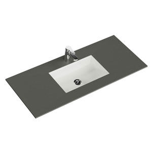 Waschtisch-Typ: Krion-Waschtisch - 121 cm, Grau Natur, Clou-Überlauf