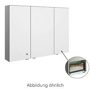 Ausführung Spiegelschrank: Platz für Kosmetik-Tuchbox rechts, Abschließbare Tür links