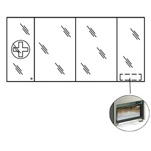 Ausführung Spiegelschrank: Platz für Kosmetik-Tuchbox rechts, Abschließbare Tür links