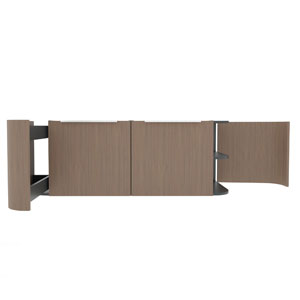 Ausführung Waschtischunterschrank: 1 Auszug links, 1 Drehtür rechts