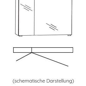 Ausführung Spiegelschrank: Große Tür rechts, kleine Tür links