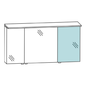 Ausführung Spiegelschrank: mittelgroße Tür rechts