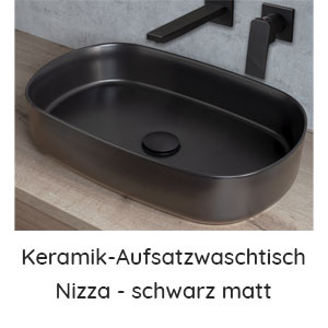 Waschtisch-Typ: Nizza - schwarz matt oval