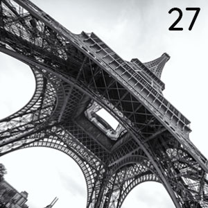 Motiv: Pariser Eiffelturm Schwarz-Weiss