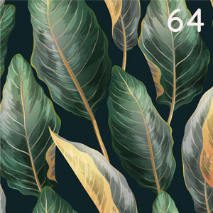 Motiv: Tropenblätter Gold-Grün