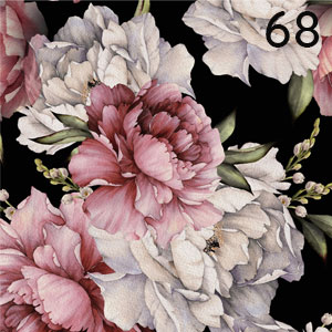 Motiv: Pfingstrosen Vintage Schwarz