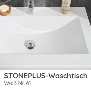 Waschtisch-Typ / -Farbe: STONEPLUS Doppelwaschtisch Weiß 1220 mm Breite