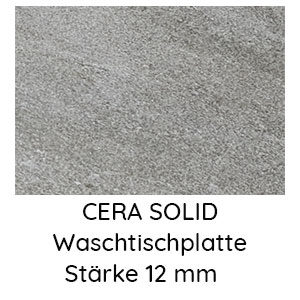 Waschtischplatte: Cera Solid - Stärke 12 mm - Tiefe 495 mm