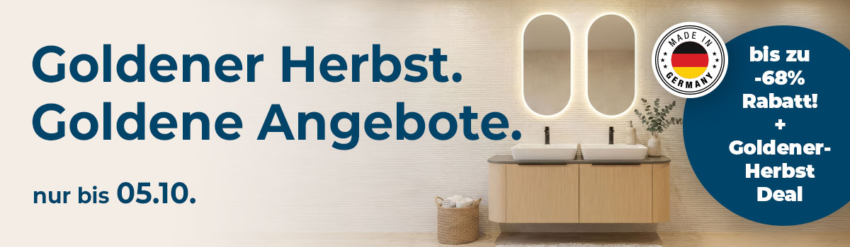 Goldener Herbst. Goldene Angebote. bei badshop.de – profitieren sie von unschlagbaren Rabatten