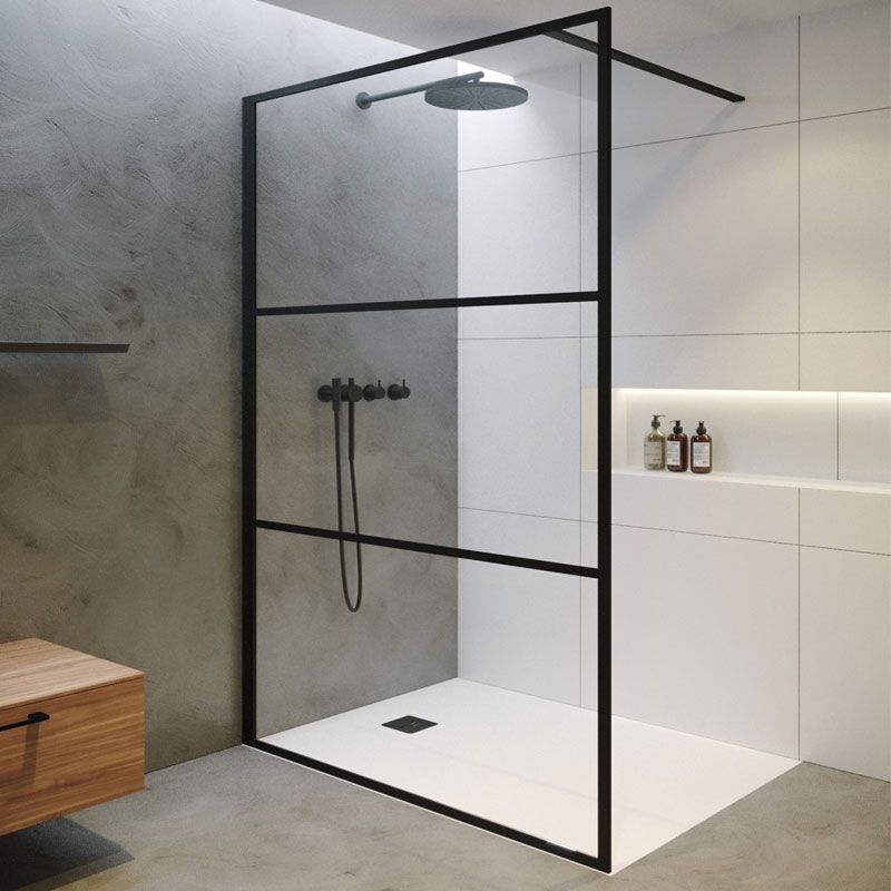RIHO Walk-in-Dusche mit schwarzem Rahmen
