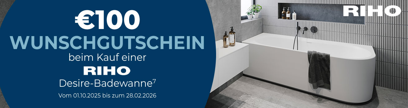 Riho Wunschgutschein Aktion Desire Corner Badewanne von Riho