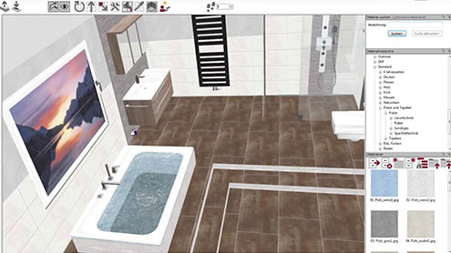 Ansicht der 3D-Badplanung in unserer Planungssoftware