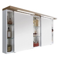 Spiegelschrank mit LED-Waschplatzbeleuchtung von oben