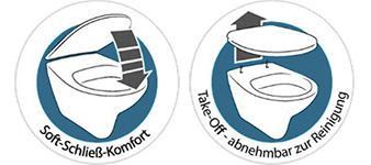 WC-Sitz Softclose und Take Off Funktion